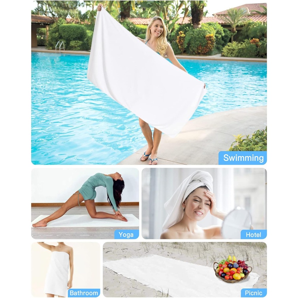 1 serviette de plage blanche p - Herbal Yoga avis et prix